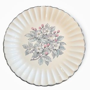 Vintage American Limoges Grey Blossom Dinner Plates Set of 6 9.75” Diameter